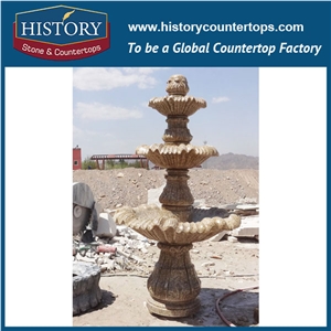 History Stone Cheap Fountain by Famous Producer in Quanzhou, Natural Pink Marble Luxury Design Water Garden Fountain with Beautiful Carved Woman and Children, Sculptured Stone Fountain