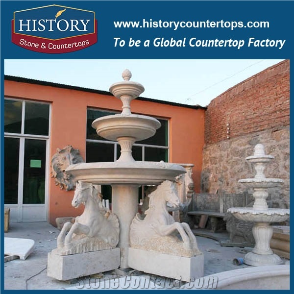 History Stone China Hot Selling Carved Fountain, White Marble Large Western Style Pillar Fountain with Beautiful Lady for Villa Decoration with Low Price, Stone Sculptured Water Fountain