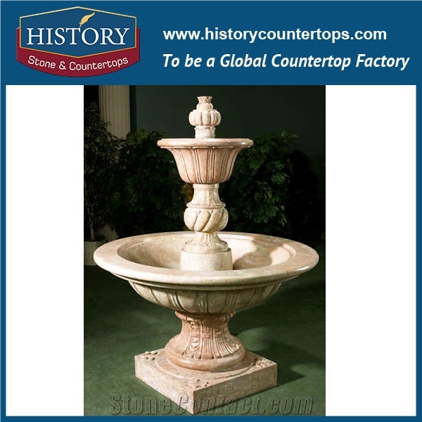 History Stone China Huian Famous Factory Carved Fountain, High Quality Low Price Polished White Marble Three Tiers Small Size Fountain for Outdoor Decoration, Natural Stone Water Fountain