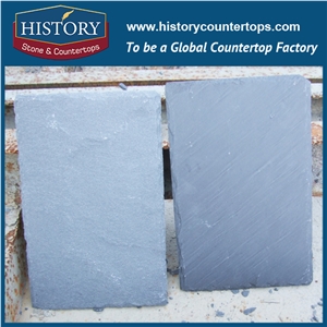 History Stone China Multi-Size Half Bull Nose Black Slate Tiles for Building Cladding, Rode Paver, Wall Covering