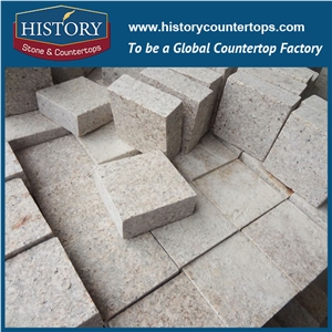History Stone China Own Supplier G682 Light Yellow Beige Natural Granite Tile Outdoor Foot Walk, Garden Walkway, Driveway Paving, Terrace Floors, Courtyard Road Paver Cobblestone& Pavers