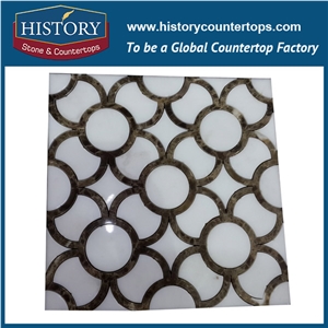 History Stone China Shuitou Manufacturer Finely Processed Bianco Carrara Marble Flower Shaped Mosaic Tile with Low Price for Balcony, Corridor, Fireplace Decoration, Decorative Mosaic Tile