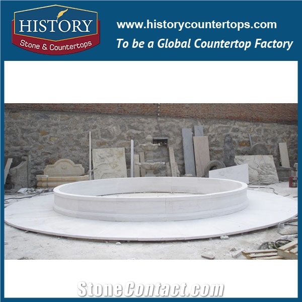 History Stone Chinese Competitive Price Wholesale Products in Stock, High Quality Beige Travertine Hand Carved Luxury Design Three Tiers Fountain with Pool, Water Fountain & Handcrafts