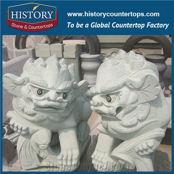 History Stone Chinese Hot-Selling High Quality Perfect Wholesale Products, Natural Grey Granite Vivid Front Door Elephants Statue with Cheap Price for Decorations, Animal Sculptures & Handcrafts