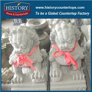 History Stone Chinese Hot-Selling High Quality Perfect Wholesale Products, Natural Grey Granite Vivid Front Door Elephants Statue with Cheap Price for Decorations, Animal Sculptures & Handcrafts