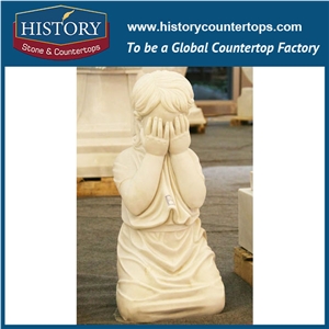 History Stone Chinese Hot-Selling High Quality Wholesale Decorative Products, Elaborate Design High Polished White Marble Thinking Woman with Wreath in Hand Statue,Human Sculptures Handcrafts