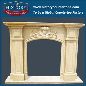 History Stone Chinese Hot-Selling High Quality Wholesale Home Decorative Products, Elaborate Design High Polished White Marble Freestanding Fireplaces with Multiple Floral Columns, Mantel & Handcrafts