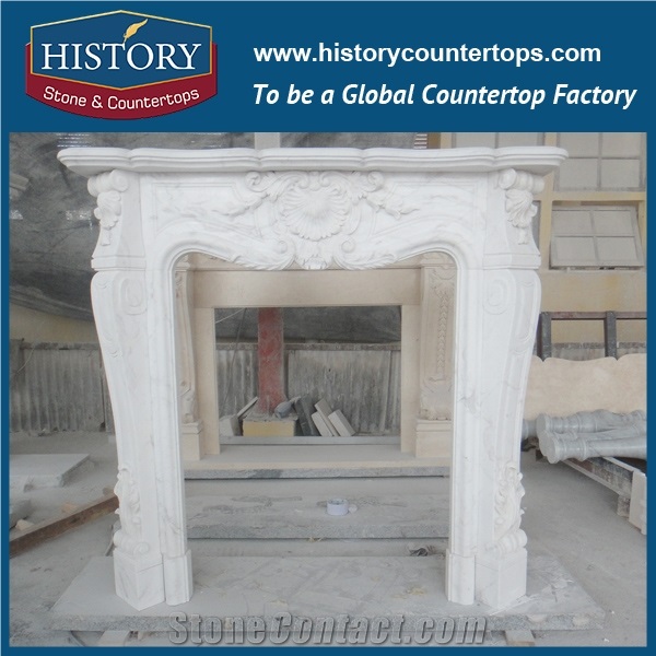 History Stone Chinese Hot-Selling High Quality Wholesale Indoor Used Products, Elaborate Design Beige Limestone Exquisite Carved Fireplaces Frame, Mantels Surround & Handcrafts