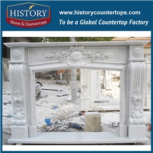 History Stone Chinese Hot-Selling High Quality Wholesale Indoor Used Products, Elaborate Design Beige Limestone Exquisite Carved Fireplaces Frame, Mantels Surround & Handcrafts