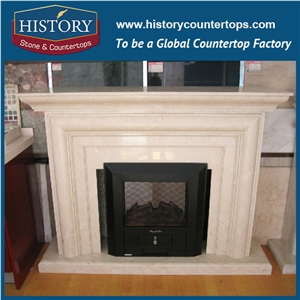 History Stone Chinese Hot-Selling High Quality Wholesale Indoor Used Products, Elaborate Design High Polished White Marble Fireproof Material Fireplace Freestanding Fireplaces, Mantel & Handcrafts