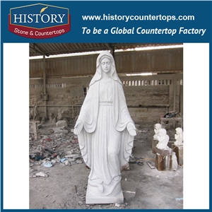 History Stone Chinese Hot-Selling New Design High Quality Wholesale Products, Natural Granite Grey Color Garden Religious Standing Lady Statue with Basket Cheap Price for Decorations, Human Sculptures