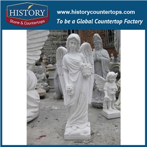 History Stone Chinese Hot-Selling New Design High Quality Wholesale Products, Natural Granite Yellow Color Garden Lady Statue with Basket Cheap Price for Decorations, Human Sculptures Handcrafts