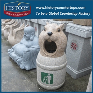 History Stone Chinese Hot-Selling New Design High Quality Wholesale Products, Yellow Granite Hand-Carved Exquisite Two Fishes Kissing with Cheap Price, Animal Sculptures & Handcrafts