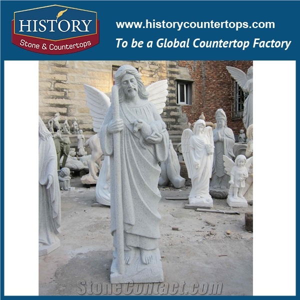 History Stone Chinese Hot-Selling New Design Wholesale Products, Natural Granite Grey Color Beautiful Standing Female Garden Sculpture with Cheapest Price, Human Sculptures Handcrafts