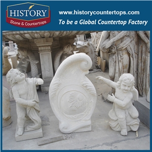 History Stone Chinese Hot-Selling Wholesale Products, Granite Grey Color Cut-To-Size Hand-Carved Exquisite Squatting Cherub Statue for House, Theme Park Decorations, Human Sculptures & Handcrafts