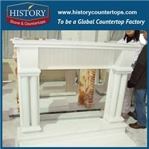 History Stone Chinese Hot-Selling Wholesale Products in Stock, High Quality Sale Carved French Style Cultured White Marble Fireplace Surround for Home Decorations, Mantel & Handcrafts