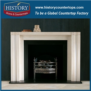 History Stone Chinese Hot-Selling Wholesale Products in Stock, High Quality Sale Modern Style Luxury Design White Marble Western Masonry Fireplace with Corner, Mantel & Handcrafts