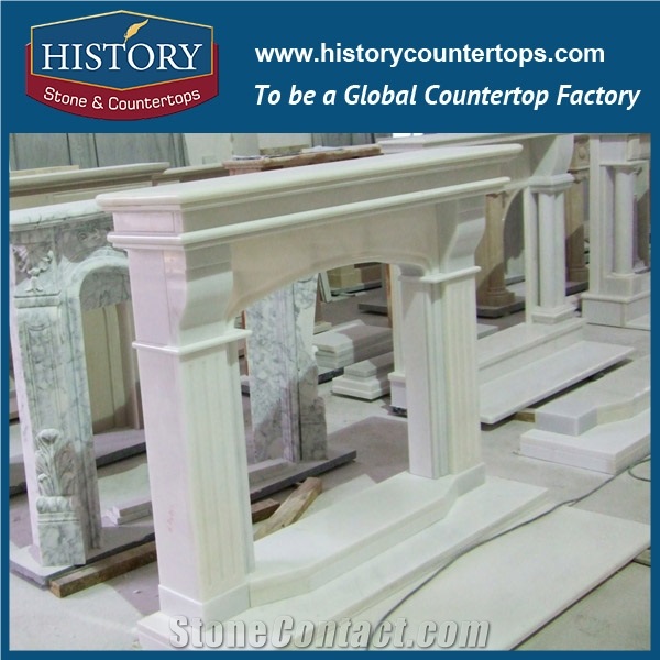 History Stone Chinese Hot-Selling Wholesale Products in Stock, White Marble Indoor Decorative Palladian French Style Antique Freestanding Fireplaces, Mantel & Handcrafts