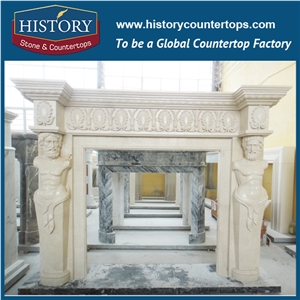 History Stone Chinese Hot-Selling Wholesale Products in Stock, White Marble Indoor Decorative Simple Design Antique Freestanding Fireplaces Surround, Mantels & Handcrafts