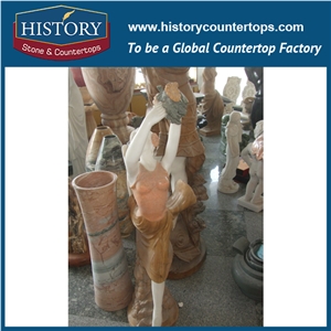 History Stone Chinese Hot-Selling Wholesale Products, Natural Granite Grey Color Cut-To-Size Hand-Carved Beautiful Lady Statue for Decorations with Cheapest Price, Human Sculptures Handcrafts