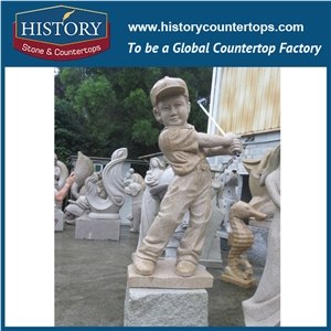 History Stone Chinese Hot-Selling Wholesale Products, Natural Granite Grey Cut-To-Size Hand-Carved Abstract Art Family Reunion Of Three Garden Statue for Decorations, Human Sculptures Handcrafts