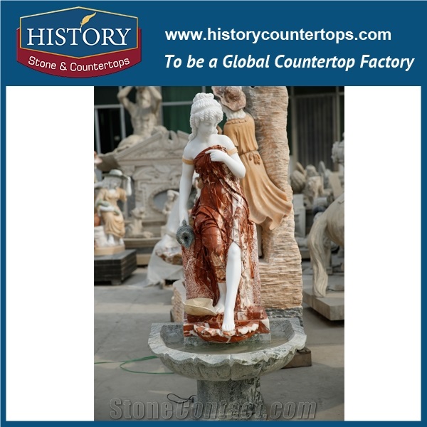 History Stone Chinese Hot-Selling Wholesale Products, Natural Marble White Color Cut-To-Size Hand-Carved Beautiful Lady Statue for Decorations Indoors or Outdoors, Human Sculptures Handcrafts