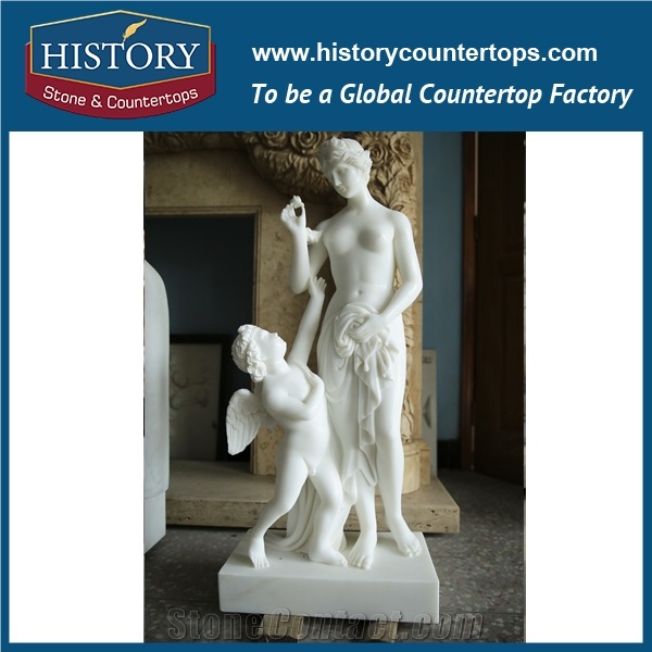 History Stone Chinese Hot-Selling Wholesale Products, Natural Marble White Color Cut-To-Size Hand-Carved Beautiful Lady Statue for Decorations Indoors or Outdoors, Human Sculptures Handcrafts
