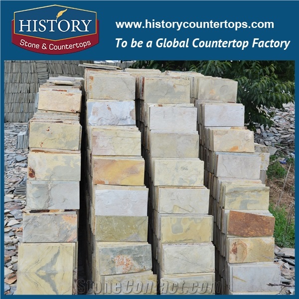 History Stone Chinese Regular Surface Rustic Color Pattern Paving Stone Slate Tiles Outdoor Flooring Interlocking Diy Slate Decking Tiles