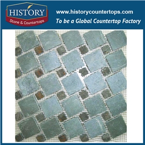 History Stone Chinese Supplier Golden Color Slate Stone Tumble Surface for Decorative Washroom and Room Wall Covering, Flooring
