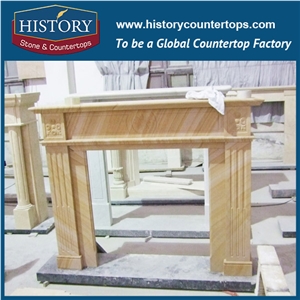 History Stone Competitive Price Wholesale Products, High Polished Beige Limestone Amazing Modern Style Arched Freestanding Fireplaces Surround , Mantel Surround & Handcrafts