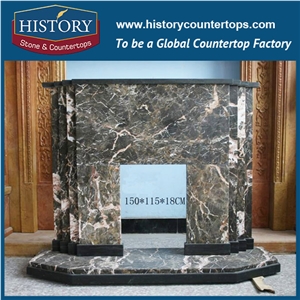 History Stone Competitive Price Wholesale Products, High Polished Beige Marble Amazing Popular English Style Indoor Freestanding Fireplace Surround and Frame, Mantel Surround & Handcrafts
