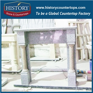 History Stone Competitive Price Wholesale Products, High Polished Grey Granite Amazing Modern Chinese Style Freestanding Fireplaces Surround , Mantel Surround & Handcrafts
