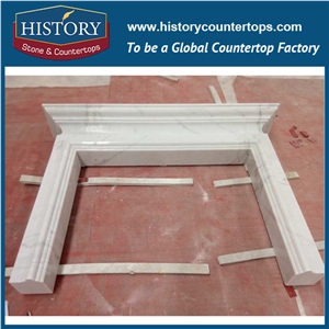 History Stone Competitive Price Wholesale Products, High Polished White Marble Amazing Antique French Style Elaborate Design Freestanding Fireplaces Surround, Mantel Surround & Handcrafts