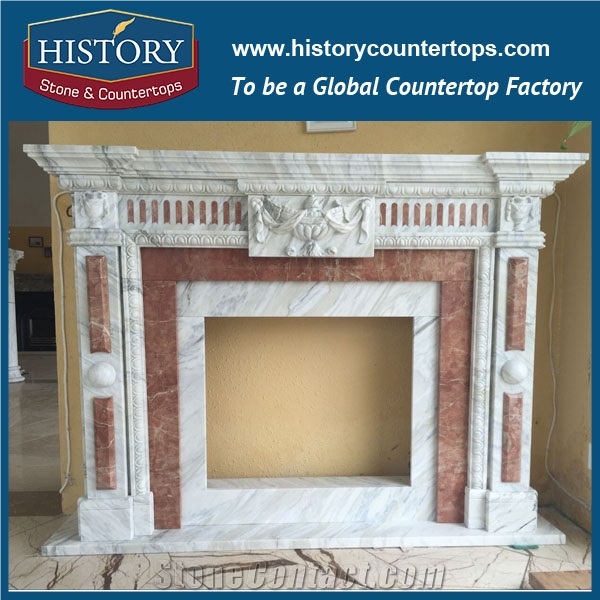 History Stone Competitive Price Wholesale Products, High Polished White Marble Amazing Popular Arts Craft Design Vent Free Freestanding Fireplace with Carved Fancy Flowers, Mantel & Handcrafts