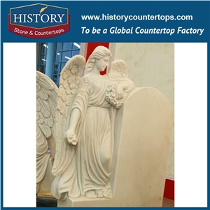 History Stone Competitive Price Wholesale Products, High Polished White Marble Exquisite Hand Carved Customized Angel Leaning on the Wall Statue for Decoration, Human Sculptures & Handcrafts