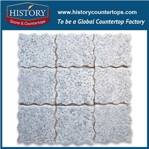 History Stone Contemperaroy Fujian Manufacturer Warehouse, Popular Pattern Polished Calacatta Gold Bubble Round Paramount Mosaic Tiles for Kitchen Backsplash, Bathroom Wall, Swimming Pool