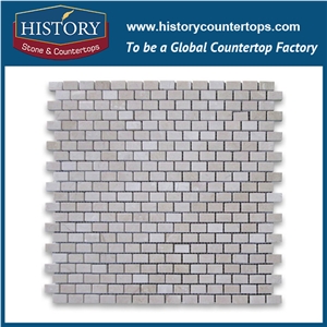 History Stone Famous Fujian Factory Best Style Hot Selling, Natural Polished Spain Cream Marfil 0.625×0.75 Mini Brick Strips Mosaic Tiles for Interior Decoration, Wall and Flooring Mosaic