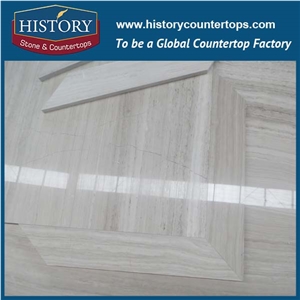 History Stone Fine Quality Professional Producer in Guangdong, Natural White Wood Vein Marble China Art Design Strip Pattern Mosaic Tile for Interior Decoration, Floor & Wall Mosaic