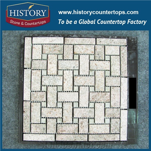 History Stone Free Style Irregular Natural Light Green and Beige Marble Mixed Slate Stone Mosaic Wall Tile Export from China