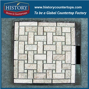 History Stone Free Style Irregular Natural Light Green and Beige Marble Mixed Slate Stone Mosaic Wall Tile Export from China