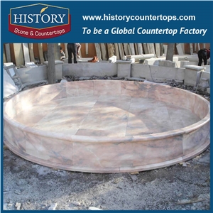 History Stone Fujian Huian Famous Factory Carved Fountain, High Quality Low Price Polished Pink Marble Carved Fountain and Its Base for Outdoor Decoration, Natural Stone Water Fountain