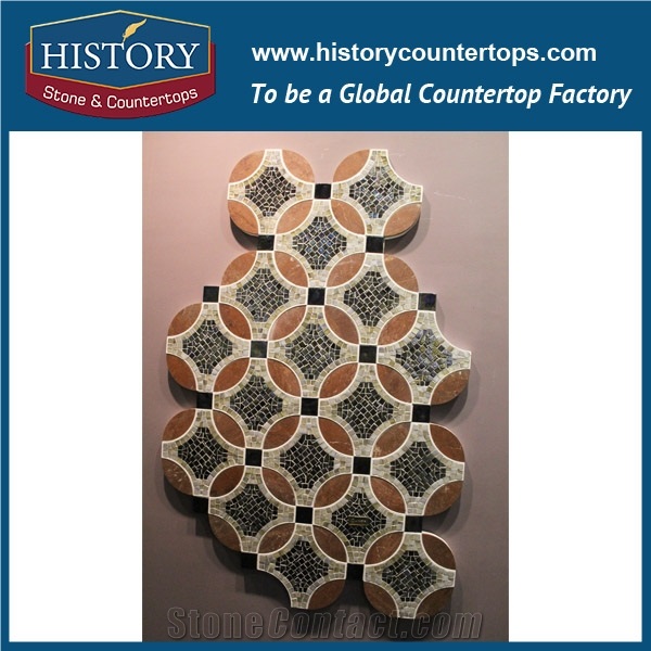 History Stone Guangdong Supplier with Factory Price Great Features, Dark and Light Emperador Hexagon Pattern Mosaic Tile with Low Price for House Decoration, Brown Marble Floor & Wall Mosaic