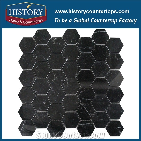 History Stone Guaranteed Brand Quanzhou Supplier Qualified Products, Indian Style Luxury Decoration Tumbled Carrara White Marble 2 Inches Hexagon Mosaic Tiles, Wall and Flooring Mosaic