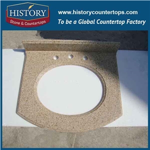 History Stone Hg008 G682 Golden Yellow Flat Edge Polishing Customizable Molded Durable Countertops & Bathroom Vanity Top for Great Export Standard