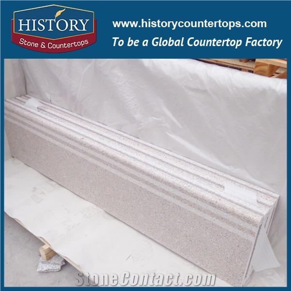 History Stone Hg030 G681 Beige Cream Honded Finish Customised Shape Vanity Set Granite Replacement for Countertops & Bathroom Vanity Top