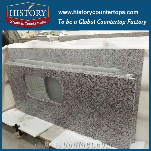 History Stone Hg036 G439 Big White Flower Flat Polished Professional Customised Granite Countertops & Bathroom Vanity Top for Indoor Construction