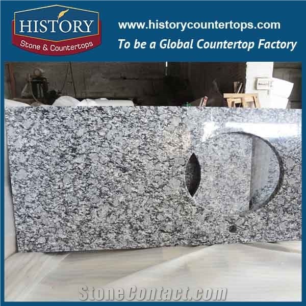 History Stone Hg067 Apray White Single Ogee Edge Modern Polished Prefabricated Machine Cut Options for Countertops & Bathroom Vanity Top on Sale