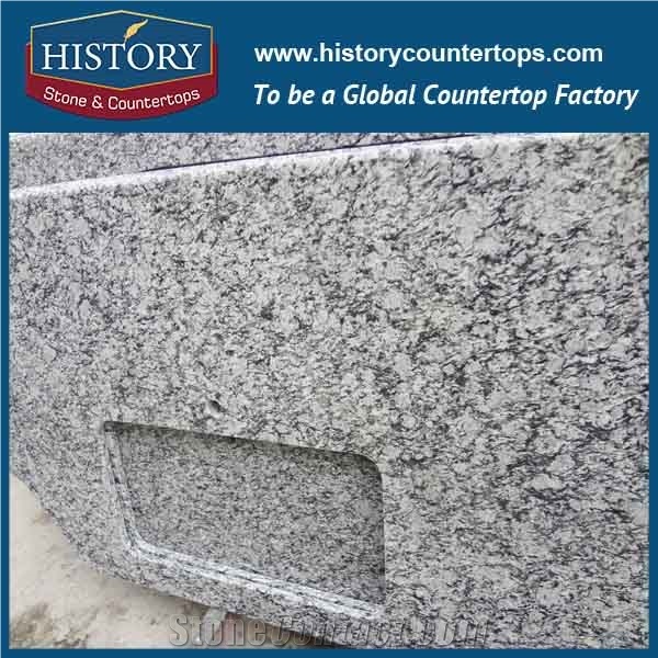 History Stone Hg067 Spray White Radius Top Wholesale Shaped Commercial Integrated Design Replacement for Building Countertop, Bathroom Vanity Tops, Bath Top