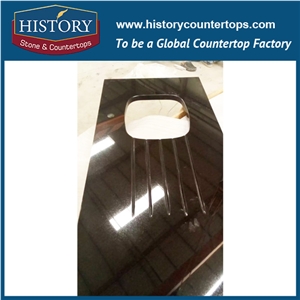 History Stone Hg076 China Black Latest Type with Straight Edges Antique Polishing Pre Cut Delicate Bathroom Design for Home Countertops & Vanity Top