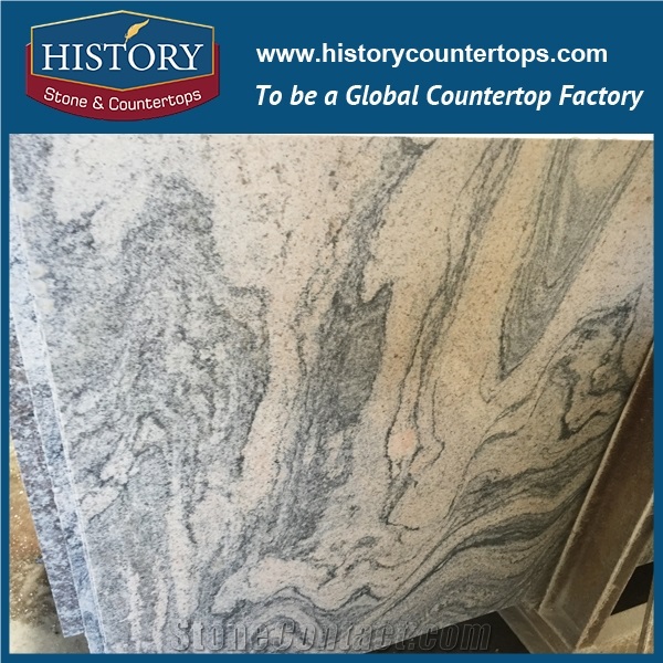 History Stone Hg140 Multicolor Grain Sand Ripple Radius Beveled Edge Polished Custom Size Granite Countertop & Vanity Top Options for Bathroom